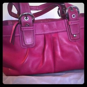 Large pink Coach purse